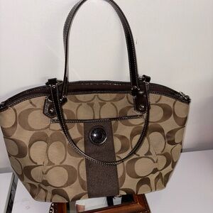 Coach Signature Brown Shoulder Bag